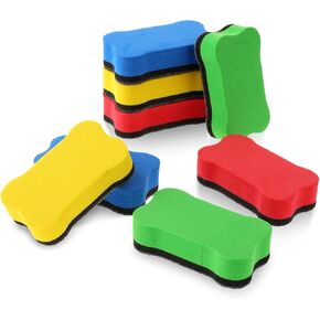 Sibba 8 Pack Magnetic Whiteboard Eraser, White Board Erasers for Kids Classroom, Bone-Shaped Dry Erase Eraser for Classroom, Home, Office (4 Color, 2.75 × 1.57 × 0.78 inches) in Kuwait