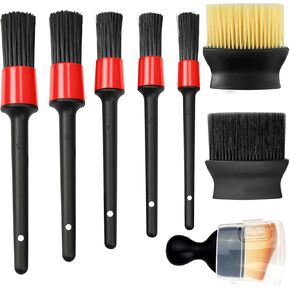Car Detailing Brush Set - 8Pcs Auto Interior Cleaning Brushes Kit, Soft Bristles Dusting Brush for Cleaning Engine, Wheel, Air Vent, Motorcycle
