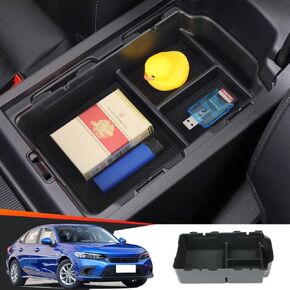Car Center Console Organizer Tray for 11th Gen Honda Civic 2022 2023 2024 Auto Interior Accessories Front Seat Middle Armrest Box Storage Bag Glove Hidden Accessory