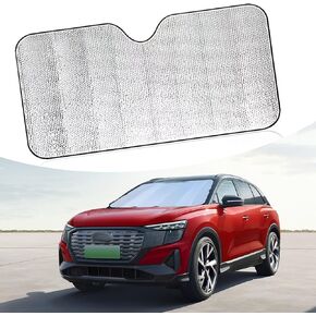 Pack-1 Car Windshield Sunshade Cover, Foldable Waterproof Vehicle UV Protection, Keep Vehicle Cool, Universal Reflective Window Heat Insulation Accessories (Silver #55.1In x 27.5In)