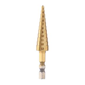 Step Drill, 1pc High Speed Steel Coated Step Drill Bit Cutter Hex Shank Power Tools 3-13mm, Professional Pagoda Step Drill Bit Set Step Drill Bit Cone Drill Bit