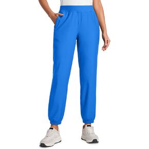 CRZ YOGA Womens Fleece Lined Workout Joggers 28" - Hiking Running Pants Water Resistant Pockets Thermal Winter Warm Outdoor