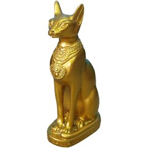Egyptian Cat Figurine Goddess Statue: Resin Bastet Cat Goddess Statue Collectible Egyptian Goddess of Protection Sculpture Tabletop Sand Table Ornament for Home Black