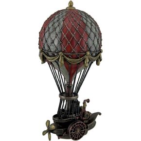 Veronese Design Hand Painted Steampunk Hot Air Balloon Fantasy Statue