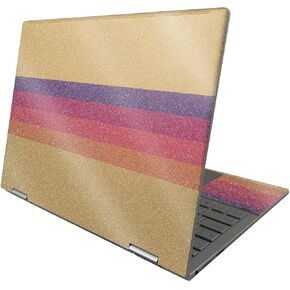 MightySkins Glossy Glitter Skin Compatible with HP Envy x360 13" (2022) - Mellow Stripes | Protective, Durable High-Gloss Glitter Finish | Easy to Apply, Remove, and Change Styles | Made in The USA