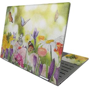 MightySkins Glossy Glitter Skin Compatible with HP Envy x360 13" (2022) - Butterfly Hangout | Protective, Durable High-Gloss Glitter Finish | Easy to Apply and Change Styles | Made in The USA