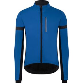 RISESBIK Men's Cycling Jacket Winter Cycling Clothing Windproof Waterproof Thermal Softshell Windbreaker Zipper Pockets