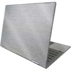 MightySkins Glossy Glitter Skin Compatible with HP Envy x360 13" (2022) - Brushed Aluminium | Protective, Durable High-Gloss Glitter Finish | Easy to Apply and Change Styles | Made in The USA