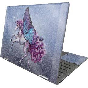 MightySkins Glossy Glitter Skin Compatible with HP Envy x360 13" (2022) - Lilac Unicorn | Protective, Durable High-Gloss Glitter Finish | Easy to Apply, Remove, and Change Styles | Made in The USA