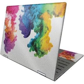 MightySkins Glossy Glitter Skin Compatible with HP Envy x360 13" (2022) - Aqua Paint | Protective, Durable High-Gloss Glitter Finish | Easy to Apply, Remove, and Change Styles | Made in The USA