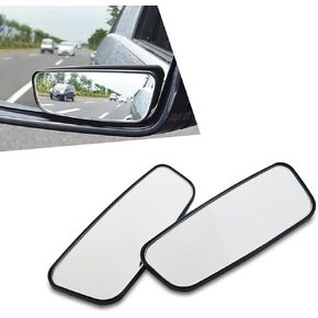 2 PCS Blind Spot Mirrors for Car Rearview Mirrors, Dual-curvature Mirror Rectangular Reversing Assist Adjustable Blind Spot Mirrors, Vision-expanding Accessories, for Most Car Models (Black)