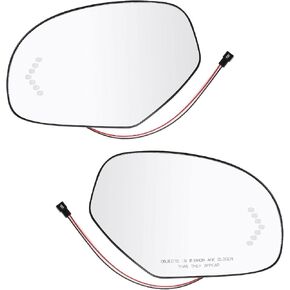 Left & Right Side Heated Mirror Glass with LED Turn Signal 2007-2014 Replacement for Cadillac Escalade | Chevy Avalanche | GMC Sierra Yukon 1500 2500 2500HD 3500HD GM1324138 GM1325138