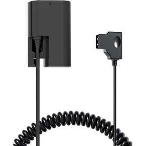 F1TP D-Tap to DR-E6 Dummy Battery Coiled Cable for V-Mount Battery - Replace LP-E6, LP-E6N, LP-E6NH Coupler for Canon EOS 5DS, 5DSR, 5D Mark II, 5D III, 5D IV, 60D, 60Da, 6D, 70D, 7D, 7D II, 80D