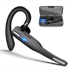 YYK525 Business Headset, Wireless Over Ear Earphones with Mic, Bluetooth5.1 Over Ear Headset, 180° rotating earhook, with Charging Case, 10?12 hours play music, for iOS and for Android, PC, laptop