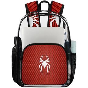 Spiders Pattern Heavy Duty Clear Backpack Geometric Large See Through Backpacks PVC Transparent Backpack Clear Bag for Women Men Security Stadium Work Travel Events Concert
