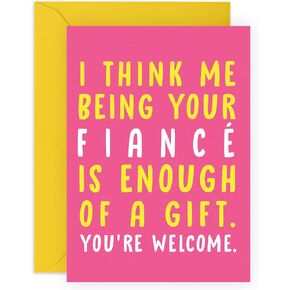 CENTRAL 23 Fiance Birthday Card Funny - Prank Anniversary Card For Fiance - Funny Valentine's Day Card for Fiance - Pun Gag Humor - Gift Ideas for Her Him They - Comes With Fun Stickers