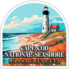 Cape Cod National Seashore Massachusetts Sticker Souvenir Decal Vinyl Small Waterproof for Water Bottle Mug Passport Scrapbook Notebook Laptop Tumbler Skateboard Computer Phone 4"