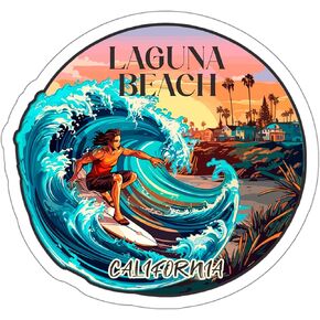 Laguna Beach California Sticker Adventure Souvenir Decal Vinyl Small Waterproof for Water Bottle Mug Passport Scrapbook Notebook Laptop Tumbler Skateboard Computer Phone 4"