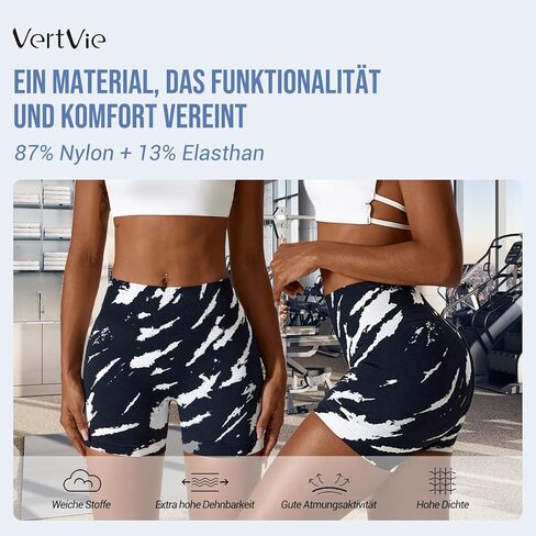 Vertvie شورت يوجا عالي الخصر للسيدات، شورت مطاطي بدون خياطة للتحكم في البطن، سروال ضيق للتمرين (كتابة على الجدران: أبيض/أسود، M) in Saudi Arabia