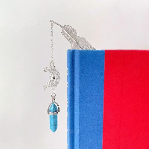 مجموعة الإشارات المرجعية المعدنية - 4 قطع من الإشارات المرجعية المعدنية ذات الريش العتيق مع قلادة كريستال على شكل فراشة، هدية تقدير المعلم، هدايا للنساء والفتيات قارئات الكتب، هدية عيد الحب للأمهات in Kuwait