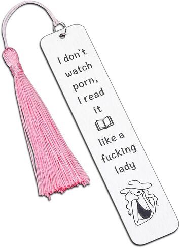 Spicy Bookmark for Book Lover Bookish Bookworm Gift for Women Her Girl Spicy Reader Book Club Christmas Stocking Stuffer Birthday Valentines Day Bookmark with Tassel I Don't Watch Porn in Saudi Arabia