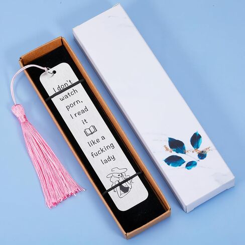 Spicy Bookmark for Book Lover Bookish Bookworm Gift for Women Her Girl Spicy Reader Book Club Christmas Stocking Stuffer Birthday Valentines Day Bookmark with Tassel I Don't Watch Porn in Saudi Arabia