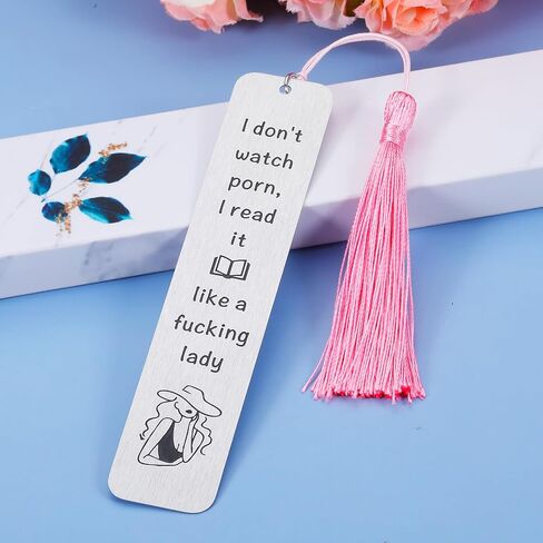 Spicy Bookmark for Book Lover Bookish Bookworm Gift for Women Her Girl Spicy Reader Book Club Christmas Stocking Stuffer Birthday Valentines Day Bookmark with Tassel I Don't Watch Porn in Saudi Arabia