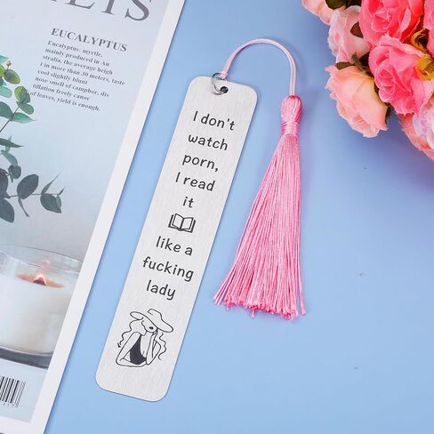 Spicy Bookmark for Book Lover Bookish Bookworm Gift for Women Her Girl Spicy Reader Book Club Christmas Stocking Stuffer Birthday Valentines Day Bookmark with Tassel I Don't Watch Porn in Saudi Arabia