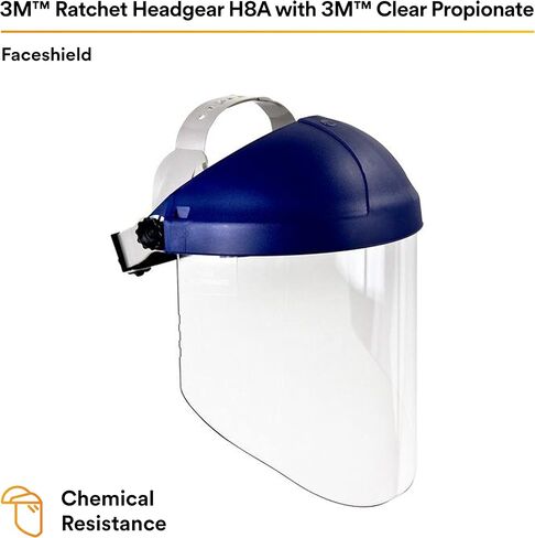 3M غطاء رأس سقاطة H8A، 82782-00000، مع 3M Clear Propionate Faceshield W96 in Saudi Arabia