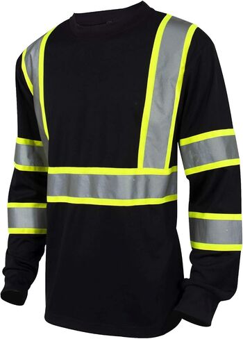 L&M Hi Vis Class 3 T Shirt Reflective Safety Black Short Long Sleeve HIGH Visibility 39 55 in Saudi Arabia