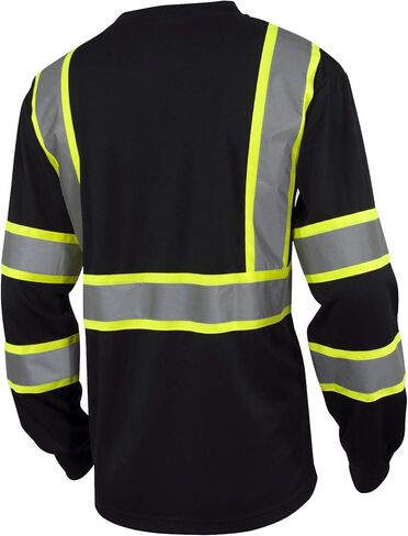 L&M Hi Vis Class 3 T Shirt Reflective Safety Black Short Long Sleeve HIGH Visibility 39 55 in Saudi Arabia