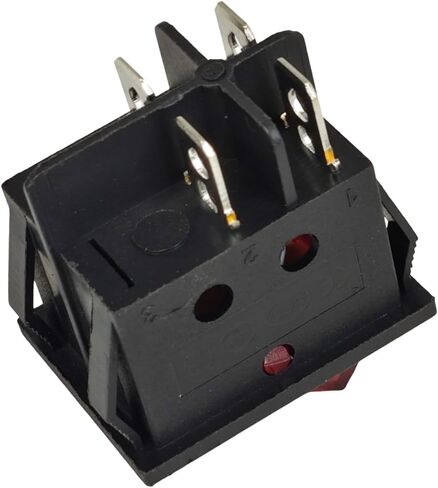 ZE-235-2 Lighted Rocker Toggle Switch ON-Off Compatible with Zing Ear 4 Prong Snap-in 20A 125VAC 15A 250VAC DPST Red Illuminated in Saudi Arabia