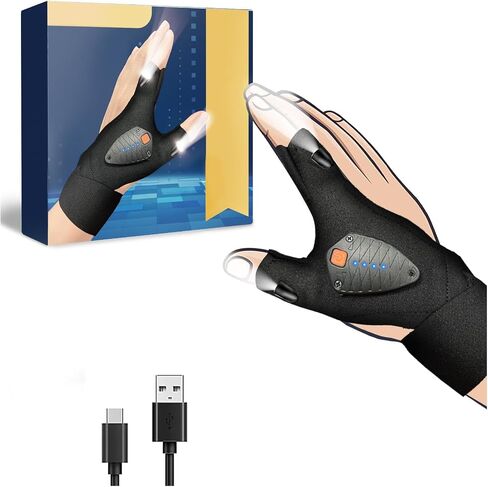 Father's Day Gifts, Rechargeable LED Flashlight Gloves, Best Dad Ever Gifts from Wife, Son, Fishing Gifts for Men, Birthday Gifts for Boyfriend, Husband, Gifts for Him Who Wants Nothing in Saudi Arabia