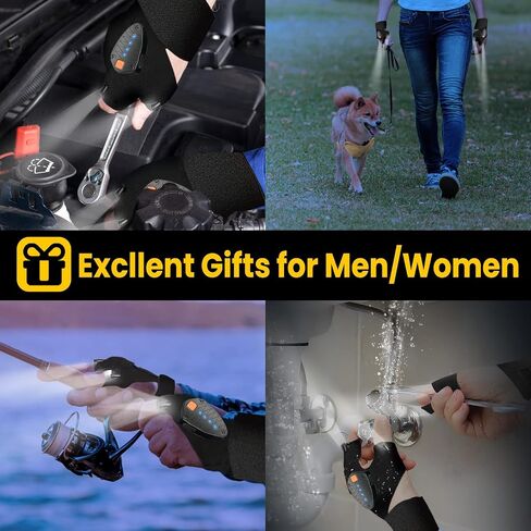 Father's Day Gifts, Rechargeable LED Flashlight Gloves, Best Dad Ever Gifts from Wife, Son, Fishing Gifts for Men, Birthday Gifts for Boyfriend, Husband, Gifts for Him Who Wants Nothing in Saudi Arabia