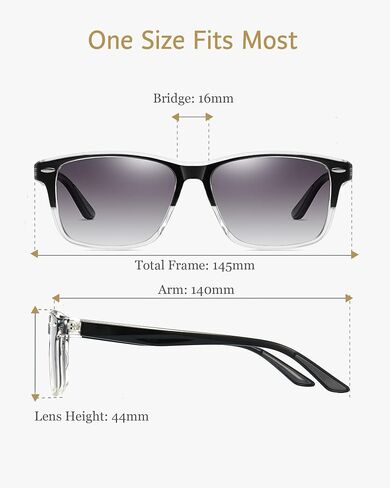 ANRRI Gradient Polarized Sunglasses for Men Women Retro Square Sun Glasses with Spring Hinges in Saudi Arabia