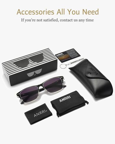 ANRRI Gradient Polarized Sunglasses for Men Women Retro Square Sun Glasses with Spring Hinges in Saudi Arabia