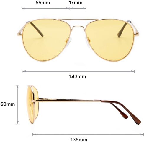 نظارات VITENZI للرؤية الليلية للرجال والنساء مضادة للوهج وآمنة للقيادة الليلية والنهارية عالية الدقة باللون الأصفر ميلان in Kuwait