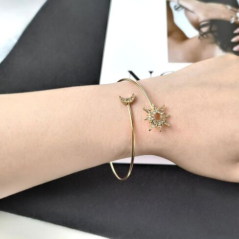 Gold Arm Cuff Bracelets for Women Sun and Moon Bracelets Arm Band Jewelry Arm Bangle Bracelet Upper Arm for Gift in Saudi Arabia