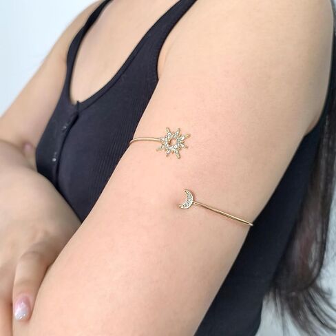 Gold Arm Cuff Bracelets for Women Sun and Moon Bracelets Arm Band Jewelry Arm Bangle Bracelet Upper Arm for Gift in Saudi Arabia