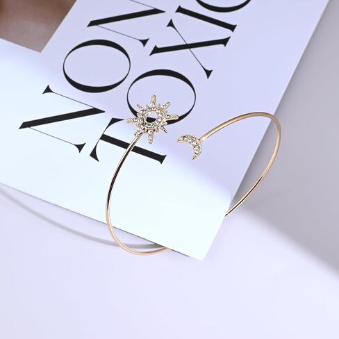 Gold Arm Cuff Bracelets for Women Sun and Moon Bracelets Arm Band Jewelry Arm Bangle Bracelet Upper Arm for Gift in Saudi Arabia