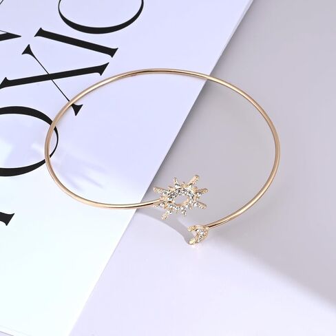 Gold Arm Cuff Bracelets for Women Sun and Moon Bracelets Arm Band Jewelry Arm Bangle Bracelet Upper Arm for Gift in Saudi Arabia