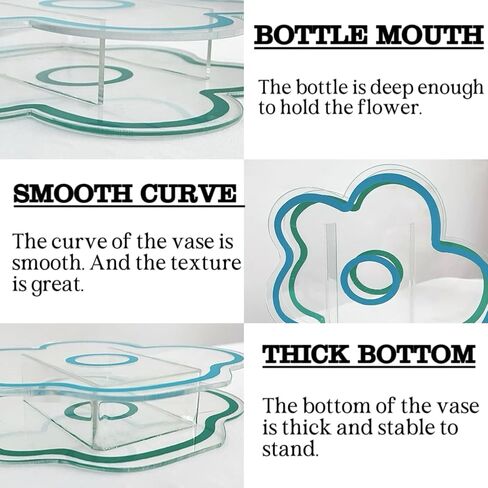 BLOFLO Flower Vase, Small Bouquet Holder, Acrylic Vases, Clear Vase, Contemporary Décor for Home Office Wedding (Orange Acrylic Flower) in Saudi Arabia