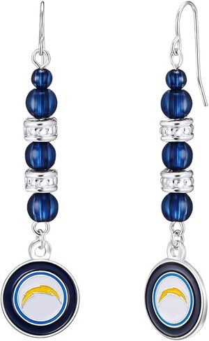 NFL Beaded Dangle Earrings | Sports Fan Jewelry Gift | Fashion Jewelry | Birthday for Women and Girls in Saudi Arabia