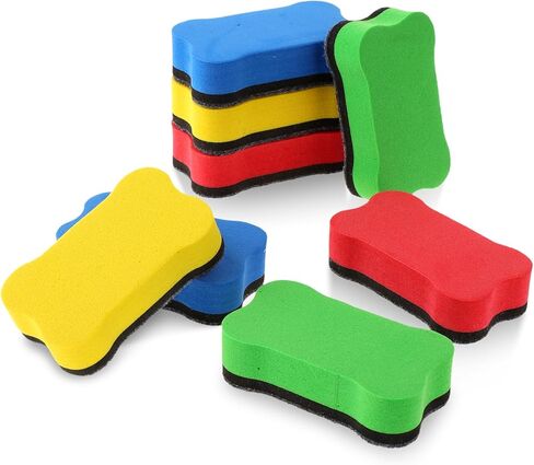 Sibba 8 Pack Magnetic Whiteboard Eraser, White Board Erasers for Kids Classroom, Bone-Shaped Dry Erase Eraser for Classroom, Home, Office (4 Color, 2.75 × 1.57 × 0.78 inches) in Kuwait