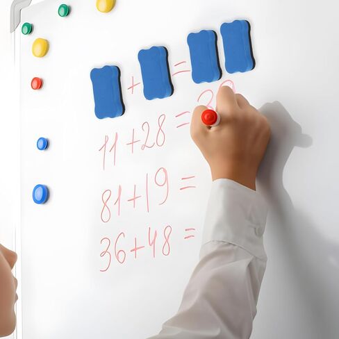 Sibba 8 Pack Magnetic Whiteboard Eraser, White Board Erasers for Kids Classroom, Bone-Shaped Dry Erase Eraser for Classroom, Home, Office (4 Color, 2.75 × 1.57 × 0.78 inches) in Kuwait