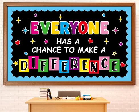 Motivational Bulletin Board Decoration Set Classroom Inspirational Quotes Everyone Has a Chance to Make a Difference Classroom Cutouts for Elementary School Bulletin Board Wall Supplies in Saudi Arabia
