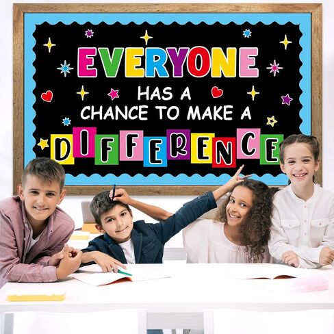 Motivational Bulletin Board Decoration Set Classroom Inspirational Quotes Everyone Has a Chance to Make a Difference Classroom Cutouts for Elementary School Bulletin Board Wall Supplies in Saudi Arabia