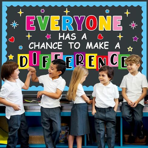 Motivational Bulletin Board Decoration Set Classroom Inspirational Quotes Everyone Has a Chance to Make a Difference Classroom Cutouts for Elementary School Bulletin Board Wall Supplies in Saudi Arabia