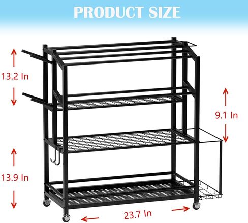 Yoga Mat Storage Rack,Home Gym storage Rack Yoga Mat Holder,Workout Equipment Storage for Yoga Mat,Foam Roller,dumbbell rack with Wheels and Hooks,Gym Equipment Storage for Home in Saudi Arabia