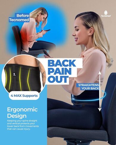 Back Brace Immediate Relief from Back Pain, Herniated Disc, Sciatica, Scoliosis and more! - Breathable Mesh Design - Adjustable Support Straps - Lower Back Belt in Saudi Arabia
